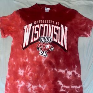 Red tie dye Wisconsin Badgers T-shirt